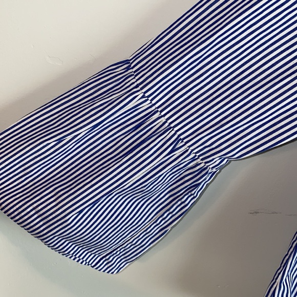 J Crew Stripe Bell Sleeve Strip Top - Picture 3 of 6